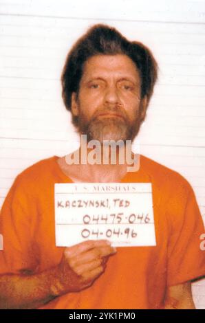 Fahndung des Unabombers, Theodore Kaczynski. Foto vom FBI 1996. Stockfoto