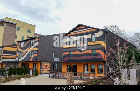 NASHVILLE, TN - 15. März 2024: The Vinyl on Music Row, Mietzimmer und Suiten in Nashville, Tennessee. Stockfoto