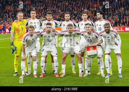 Amsterdam, Niederlande. November 2024. AMSTERDAM, 16.11.2024, JohanCruyff Arena, Spiel der Nations League zwischen den Niederlanden und Ungarn. Foto des ungarischen Teams: Pro Shots/Alamy Live News Stockfoto