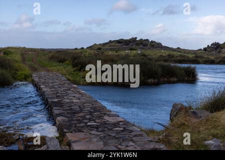 Das Fajã dos Cubres ist ein Lavastruckfeld an der Nordküste von Ribeira Seca in Calheta auf der Insel São Jorge auf den Azoren. Stockfoto