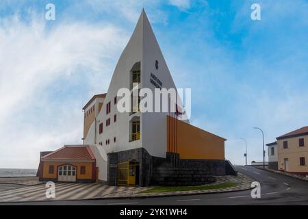 Die Stadt Velas ist eine der ältesten Siedlungsgemeinden auf der Insel Sao Jorge auf den Azoren. Stockfoto