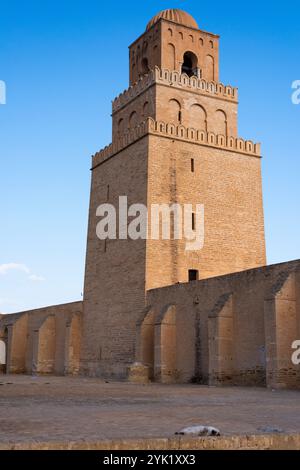 Blick auf die historische große Moschee von Kairouan, Tunesien Stockfoto