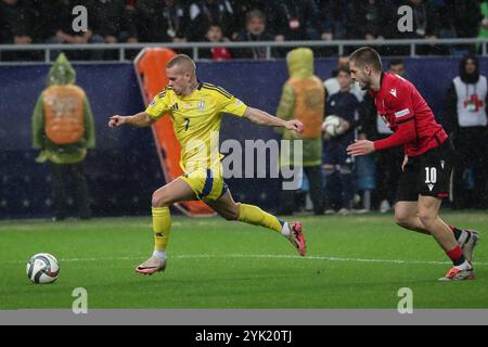 Mykhailo Mudryk aus der Ukraine während des Spiels der UEFA Nations League zwischen Georgien und der Ukraine in der AdjaraBet Arena 16, 2024 in Batumi, Georgien. Batumi Adjarabet Arena, Gudiashvili Street, Bagrationi II, Batumi, Autonome Republik Adjara, 6000, Georgia Georgia Copyright: XArturxStabulnieksx 879449 Stockfoto