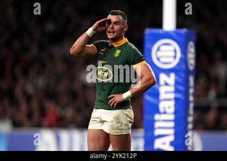 London, England. November 2024. Südafrikas Jesse Kriel beim Spiel der Autumn Nations Series 2024 zwischen England und Südafrika im Allianz Stadium in Twickenham. Quelle: Ben Whitley/Alamy Live News Stockfoto