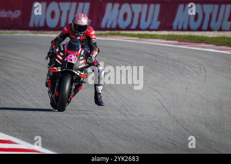 Barcelona, Spanien. November 2024. Qualifikation für den Motul Solidarity Grand Prix von Barcelona der MotoGP auf dem Barcelona-Catalunya Circuit. November 2024. Im Bild: Aleix Espargaro Clasificacion del Gran Premio Solidario Motul de MotoGP de Barcelona en el Circuito de Barcelona-Catalunya. 16 de Noviembre de 2024 POOL/ MotoGP.com/Cordon Pressebilder sind nur für redaktionelle Zwecke bestimmt. Obligatorischer Vermerk: © MotoGP.com Credit: CORDON PRESS/Alamy Live News Stockfoto