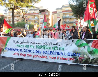 Rom, Italien. November 2024. Demonstration pro Palestine in Rom, Italien, 16. November 2024. (Foto: Elisa Gestri/SIPA USA) Credit: SIPA USA/Alamy Live News Stockfoto