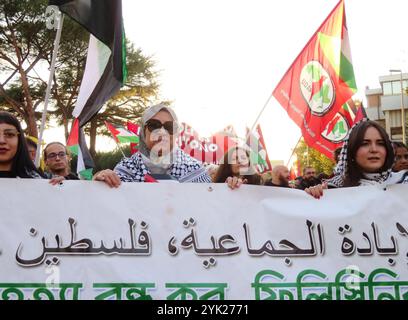 Rom, Italien. November 2024. Demonstration pro Palestine in Rom, Italien, 16. November 2024. (Foto: Elisa Gestri/SIPA USA) Credit: SIPA USA/Alamy Live News Stockfoto