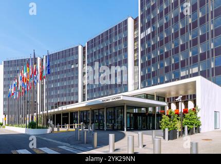 Winston Churchill Gebäude des Parlaments Européen (Europäisches Parlament) im Quartier Européen (Europäisches Viertel) in Straßburg im Unterrhein Stockfoto