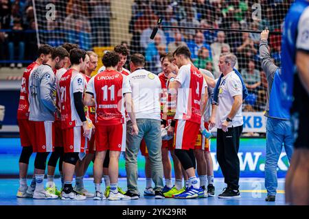 Lemgo, Deutschland. November 2024. Timeout/Auszeit ThSV Eisenach GER, TBV Lemgo Lippe vs. ThSV Eisenach, Handball, 1. Bundesliga, 10. Spieltag, Spielzeit 2024/2025, 16.11.2024 Foto: Eibner-Pressefoto/Jan Rollinger Credit: dpa/Alamy Live News Stockfoto