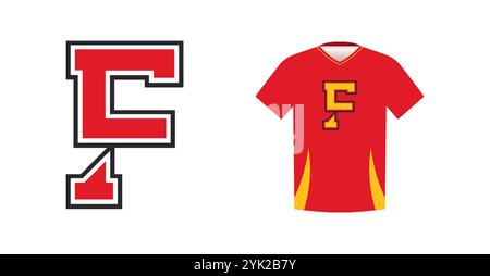 Auffälliger Buchstabe Z für Sporttrikot, College- oder Schultrikot. Identität des Sportteams, Warenzeichen, Nationalliga-Wettkampfbekleidung Stock Vektor