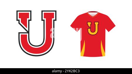 Auffälliger Buchstabe Z für Sporttrikot, College- oder Schultrikot. Identität des Sportteams, Warenzeichen, Nationalliga-Wettkampfbekleidung Stock Vektor