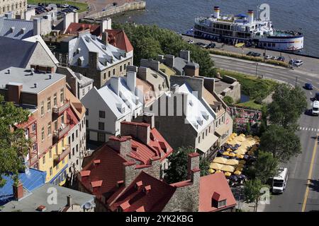 Kanada, Québec, Québec City, Dächer der unteren Stadt Stockfoto
