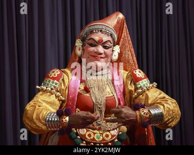 Theateraufführung in Indien, Kerala, Kochi, Cochin, kathakali Stockfoto