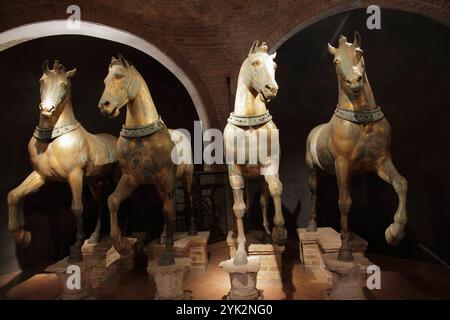 Italien, Venedig, Markusdom San Marco, vier Bronzepferde Stockfoto