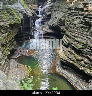 Rainbow Falls, Watkins Glen State Park Stockfoto