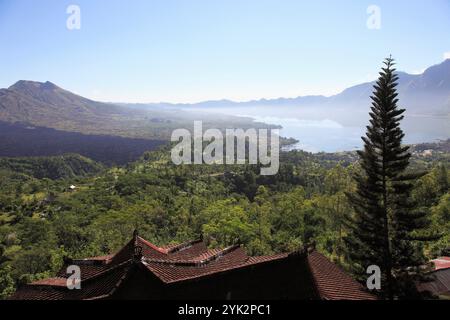 Indonesien, Bali, Gunung Batur See Batur Vulkan Gunung Abang Berg, Landschaft, Stockfoto