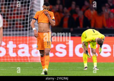 Amsterdam, Niederlande. November 2024. AMSTERDAM, NIEDERLANDE - 16. NOVEMBER: Cody Gakpo aus den Niederlanden reagiert während des Spiels Der UEFA Nations League 2024/25 League in der Johan Cruijff Arena am 16. November 2024 in Amsterdam, Niederlande. (Foto von Joris Verwijst/Orange Pictures) Credit: Orange Pics BV/Alamy Live News Stockfoto