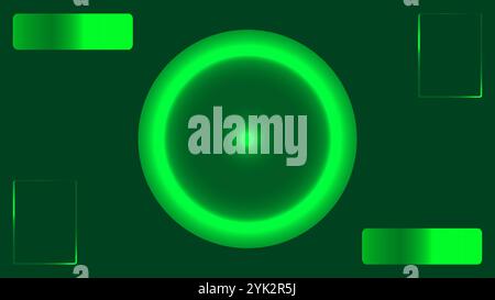 Abstrakter Hintergrund mit grünen Lichtern großer in der Mitte mit attraktivem Thema Stock Vektor