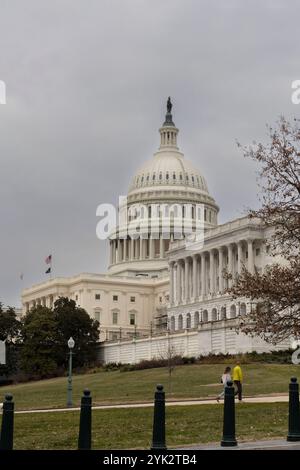 WASHINGTON DC-FEB 10, 2024: Das Kapitol der Vereinigten Staaten, auch Kapitol genannt, ist Sitz des US-Kongresses. Stockfoto