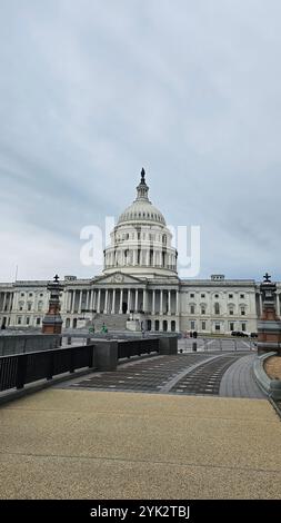 WASHINGTON DC-FEB 10, 2024: Das Kapitol der Vereinigten Staaten, auch Kapitol genannt, ist Sitz des US-Kongresses. Stockfoto