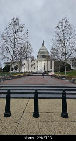 WASHINGTON DC-FEB 10, 2024: Das Kapitol der Vereinigten Staaten, auch Kapitol genannt, ist Sitz des US-Kongresses. Stockfoto