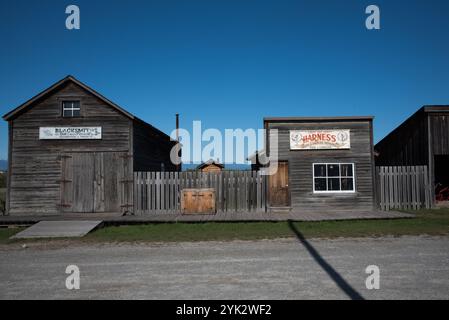 Fort Steele in der East Kootenay Region in British Columbia in Kanada begann 1864 als Fährüberfahrt und Versorgungsstation für einen kanadischen Goldrausch Stockfoto