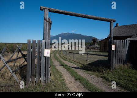 Fort Steele in der East Kootenay Region von British Columbia in Kanada sind einige Kasernen der North-West Mounted Police Stockfoto