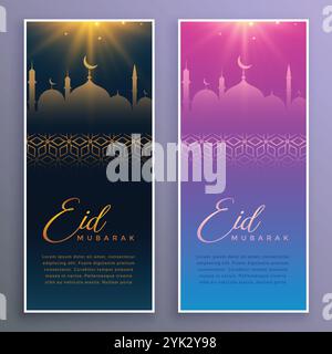 Schönes Eid Mubarak festival Banner Design Stock Vektor