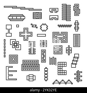 Abbildung des geometrischen Musters mit abstrakten Formen Stockfoto