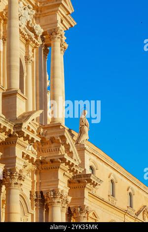 Syrakus Duomo Fassade, Ortygia, Syrakus, Sizilien, Italien Stockfoto