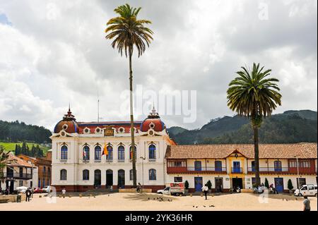 Hauptplatz von Zipaquira, Departement Cundinamarca, Savannah von Bogota, Kolumbien, Südamerika Stockfoto