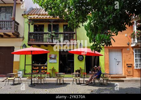 San Diego Square, Kolonialstadt, Cartagena, Kolumbien, Südamerika Stockfoto