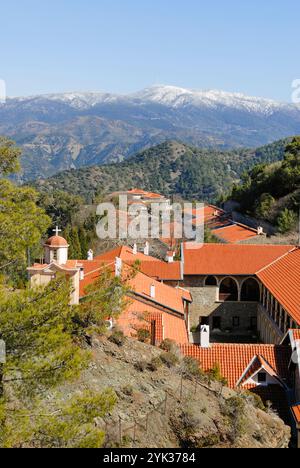 Kykkos Monasterry, Troodos Berge, Zypern, östliche Mittelmeerinsel, Eurasien Stockfoto