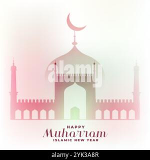 Schöne happy Muharram festival Hintergrund mit Moschee design Stock Vektor