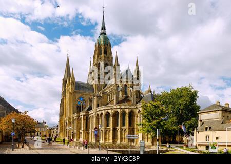 Kathedrale Notre-Dame von Bayeux in Bessin im Departement Calvados in der Normandie in Frankreich Stockfoto