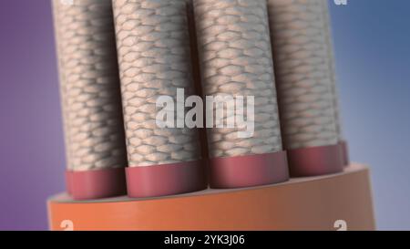 Signaltragende Nervenfasern zwischen zentralen und peripheren Systemen Stockfoto