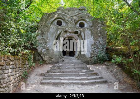 Der Monsterpark, auch Sacro Bosco oder Villa delle Meraviglie, Bomarzo, Viterbo, Lazio, Italien genannt Stockfoto