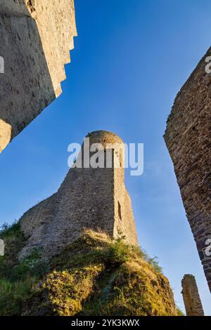 Auf der Löwenburg in Monreal, Landkreis Mayen-Koblenz, Rheinland-Pfalz, Deutschland Stockfoto