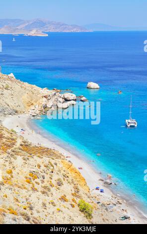 Katergo Strand, Folegandros Insel, Kykladen Inseln, Griechenland Stockfoto