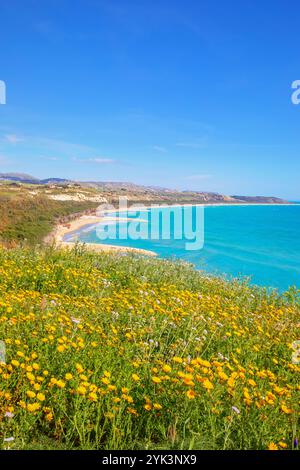 Eraclea Minoa Beach, Draufsicht, Cattolica Eraclea, Agrigento Bezirk, Sizilien, Italien Stockfoto