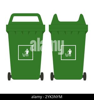 Vektor Für Recyclingbehälter. Umweltfreundlicher Recycling-Papierkorb Garbage Bin-Element. Stock Vektor