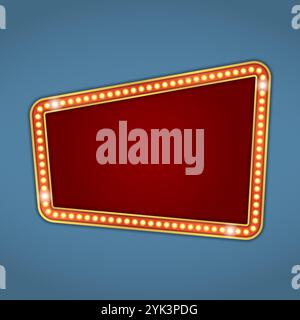 Rotes Retro-Banner mit Lichtern, Vektor-eps10-Illustration Stock Vektor