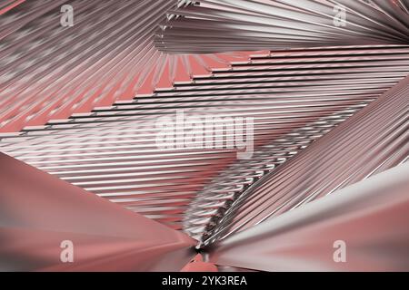 Ein abstraktes Design in Silber und Pink mit vielen Linien Stockfoto