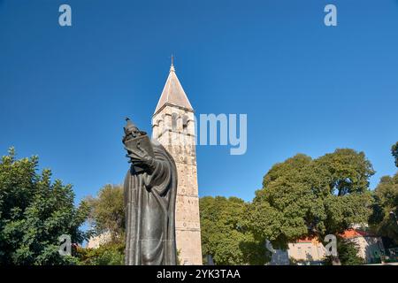 Split, Kroatien;Octubre,12,2024: Die Statue von Gregor von Nin steht stolz in Split, Kroatien und ehrt das Erbe dieses mittelalterlichen kroatischen Bischofs Stockfoto