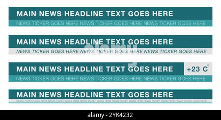Elegante Nachrichten Headline Lowerdritds für TV- und Broadcast-Projekte. Stock Vektor