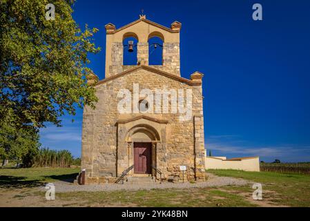 Kirche Mare de Déu de l'OM in der Gemeinde Ventalló (Alt Empordà, Girona, Katalonien, Spanien) ESP: Iglesia de la Mare de Déu de l'OM Stockfoto