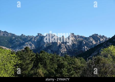 Granitfelsen in La Pedriza, Nationalpark Guadarrama, Madrid Stockfoto