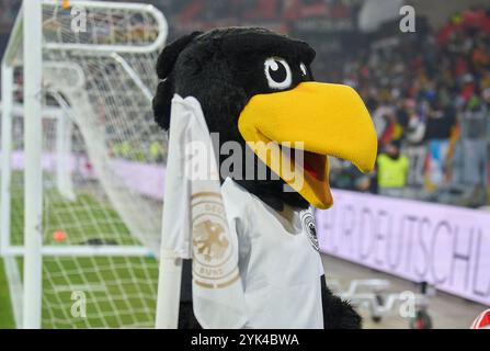 Freiburg, Deutschland. November 2024. DFB-Maskottchen PAULE, beim Spiel der UEFA Nations League 2024 DEUTSCHLAND - BOSNIEN HERZEGOWINA 7-0 in der Saison 2024/2025 am 16. November 2024 in Freiburg. Fotograf: ddp Images/STAR-Images Credit: ddp Media GmbH/Alamy Live News Stockfoto