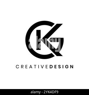 Kreative moderne erste GK- oder KG-Logo-Design-Vektor-Illustration Stock Vektor