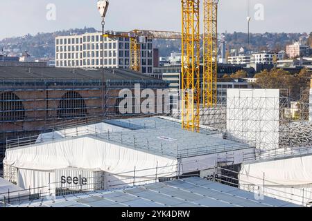 Baustelle am Hauptbahnhof Stuttgart. Stuttgart 21, S21. // 16.11.2024: Stuttgart, Baden-Württemberg, Deutschland *** Baustelle am Stuttgarter Hauptbahnhof Stuttgart 21, S21 16 11 2024 Stuttgart, Baden Württemberg, Deutschland Stockfoto